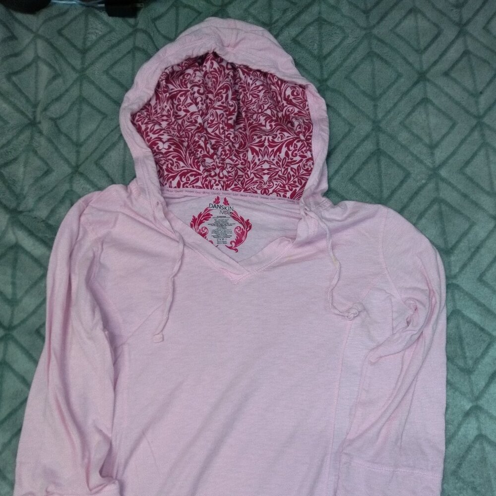 Danskin Pink Light Weight Hoodie with half sleeves